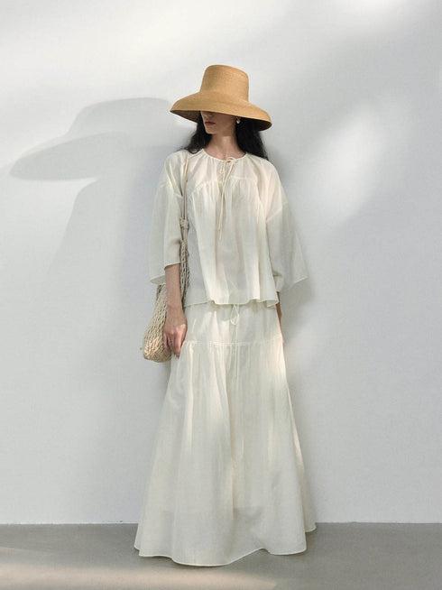 Mira Gathered A-Line Skirt